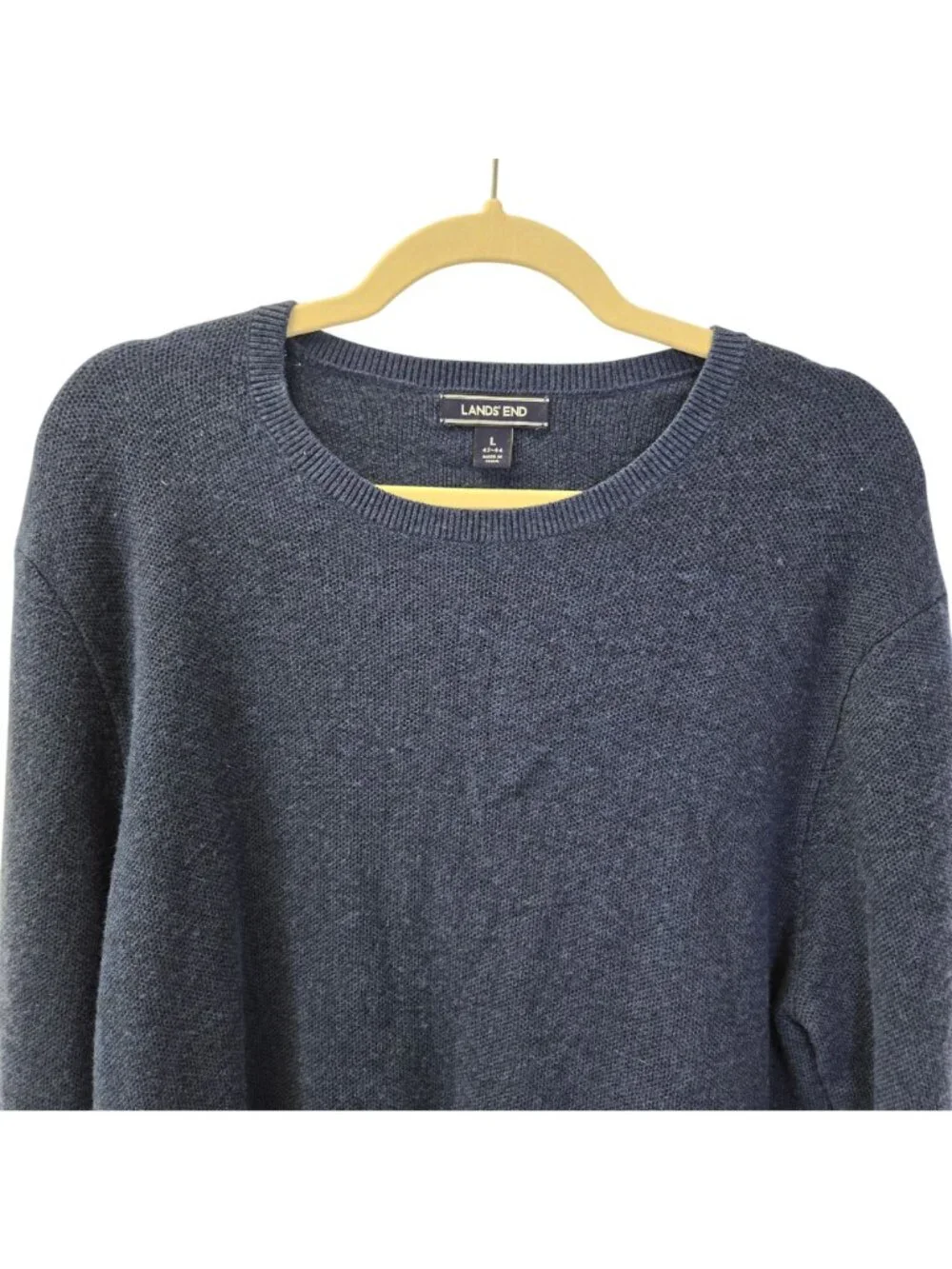 Lands' End Wool & Viscose Blend Crewneck Sweater Size Large